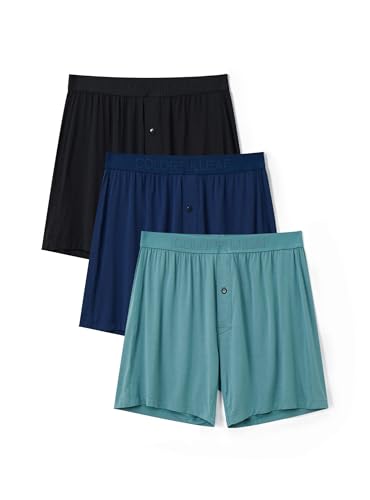 COLORFULLEAF Bambus Boxershorts Herren Boxershorts Locker Unterhosen Männer Atmungsaktive Weit Unterwäsche Herren 3er Pack(3A,L) von COLORFULLEAF