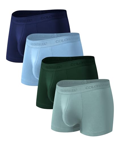 COLORFULLEAF Bambus Boxershorts Herren Boxershorts Locker Unterhosen Männer Atmungsaktive Weit Unterwäsche Herren Multipack(4C,M) von COLORFULLEAF