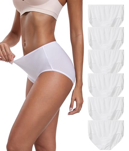 COLORFULLEAF Damen Slips Mehrpack, Unterhosen Damen Bequeme Unterwäsche Frauen Set, Schnell Trocken Reisen Panties Hipsters Stretch Underwear Women(6W,3XL) von COLORFULLEAF