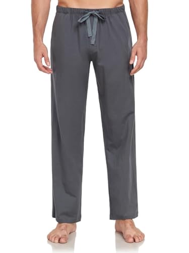 COLORFULLEAF Schlafanzughose Herren Lang Schlafhose Pyjamahose für Männer Jogginghose 1/2er Pack Haushose mit Taschen(Dunkelgrau,S) von COLORFULLEAF
