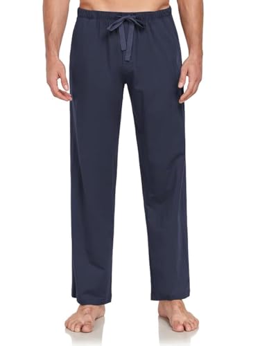 COLORFULLEAF Schlafanzughose Herren Lang mit Tasche Relaxed Fit Pyjamahose für Männer Freizeithose Schlafhose 1/2er Pack(Navy blauS) von COLORFULLEAF