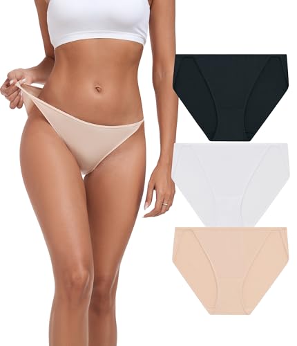 COLORFULLEAF Unterhosen Damen Micro Modal Slip Hipster Unterwäsche Frauen Stretch Mikrofaser Bikini Pantys Mehrpack(3BWF,M) von COLORFULLEAF