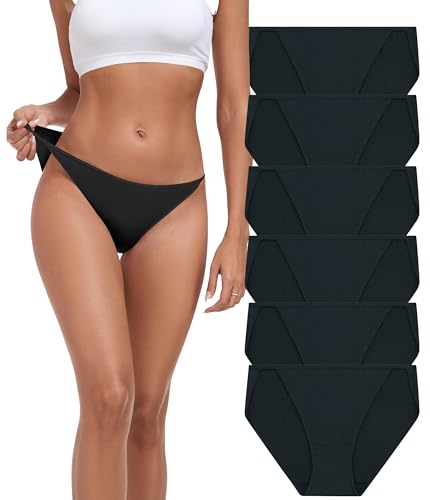 COLORFULLEAF Unterhosen Damen Micro Modal Slip Hipster Unterwäsche Frauen Stretch Mikrofaser Bikini Pantys Mehrpack(6B,3XL) von COLORFULLEAF