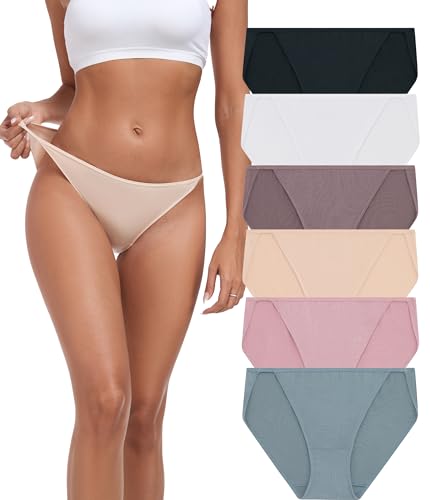 COLORFULLEAF Unterhosen Damen Micro Modal Slip Hipster Unterwäsche Frauen Stretch Mikrofaser Bikini Pantys Mehrpack(6C,S) von COLORFULLEAF