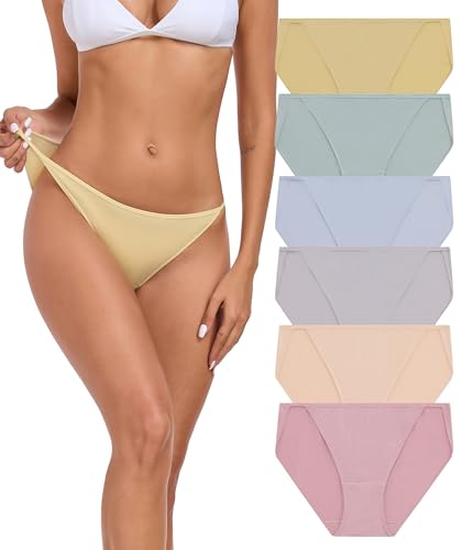 COLORFULLEAF Unterhosen Damen Micro Modal Slip Hipster Unterwäsche Frauen Stretch Mikrofaser Bikini Pantys Mehrpack(6E,L) von COLORFULLEAF