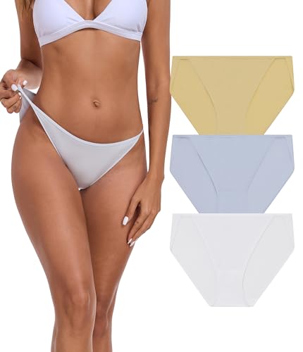 COLORFULLEAF Unterhosen Damen Micro Modal String Unterwäsche Frauen Atmungsaktiv Brazilian Slip Damen Hipster Pantys Mehrpack(3N,L) von COLORFULLEAF