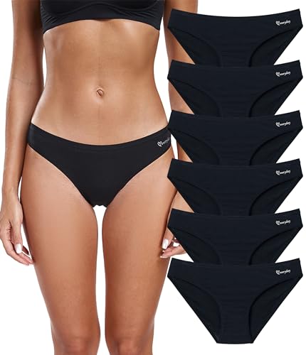 COLORFULLEAF Unterhosen Damen Micro Modal Unterwäsche Frauen 6er Pack Bequeme Weich Mikrofaser Hipster Atmungsaktiv Bikinis Panties (Pack 6B,3XL) von COLORFULLEAF