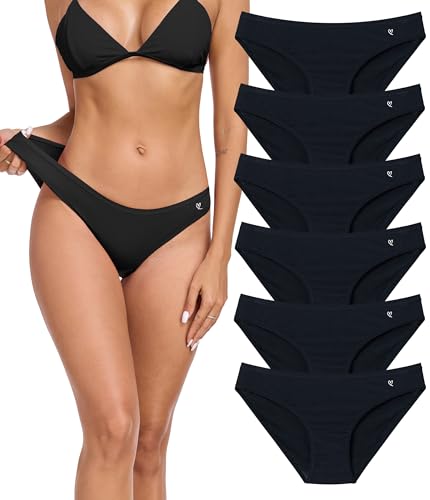 COLORFULLEAF Unterhosen Damen Micro Modal Unterwäsche Frauen Atmungsaktiv Slips Mikrofaser Hipster Unterwäsche Pantys Mehrpack(6B,L) von COLORFULLEAF