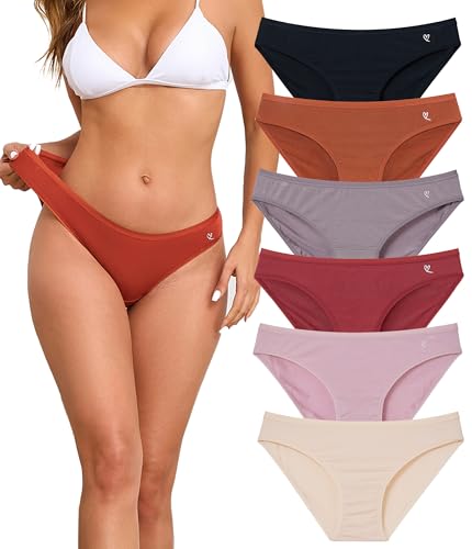 COLORFULLEAF Unterhosen Damen Micro Modal Unterwäsche Frauen Atmungsaktiv Slips Mikrofaser Hipster Unterwäsche Pantys Mehrpack(6I,L) von COLORFULLEAF