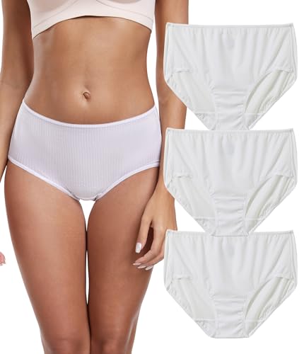 COLORFULLEAF Unterwäsche Frauen Set, Unterhosen Damen Slips Mehrpack, Midi Taille Hipster Panties Schnell Trocken Schlüpfer Reisen Underwear(3F,XL) von COLORFULLEAF