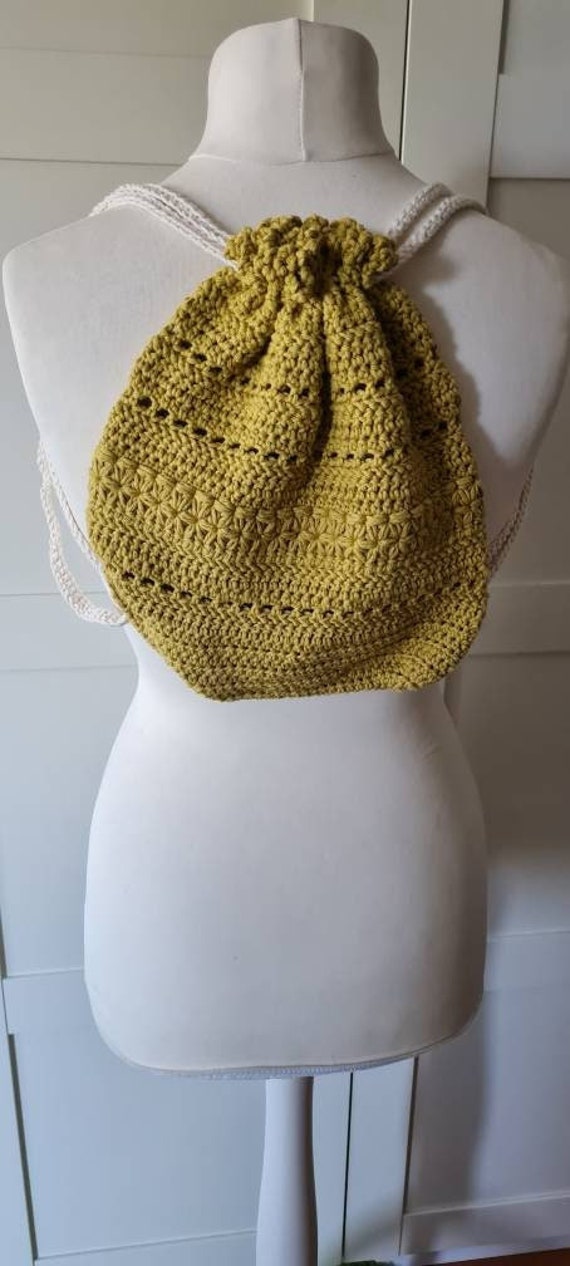 Gehäkelter Mustermix Damen Rucksack Kiwi von COLORFULWoolCreation