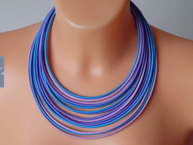 Bunte Textil Statement Halskette Bib Halskette von COLORIKA