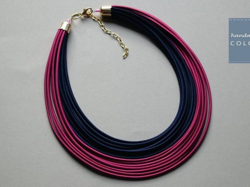 Multistrand Textilhalskette Bold Layered Bib Halskette von COLORIKA