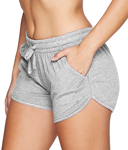 Colosseum Active Simone Damen-Yoga- und Laufshorts, Kurze Hose aus Baumwollmischung, Heather Grey Pockets, X-Klein von COLOSSEUM