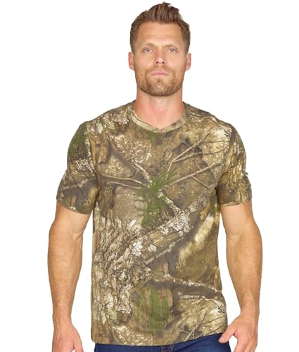 Realtree Herren Essential Camo Lightweight Performance Kurzarm Shirt, Realtree Apx, XL von COLOSSEUM