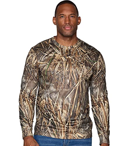 Realtree Herren Essential Camo Lightweight Performance Langarmshirt, Realtree Max-7, L von COLOSSEUM