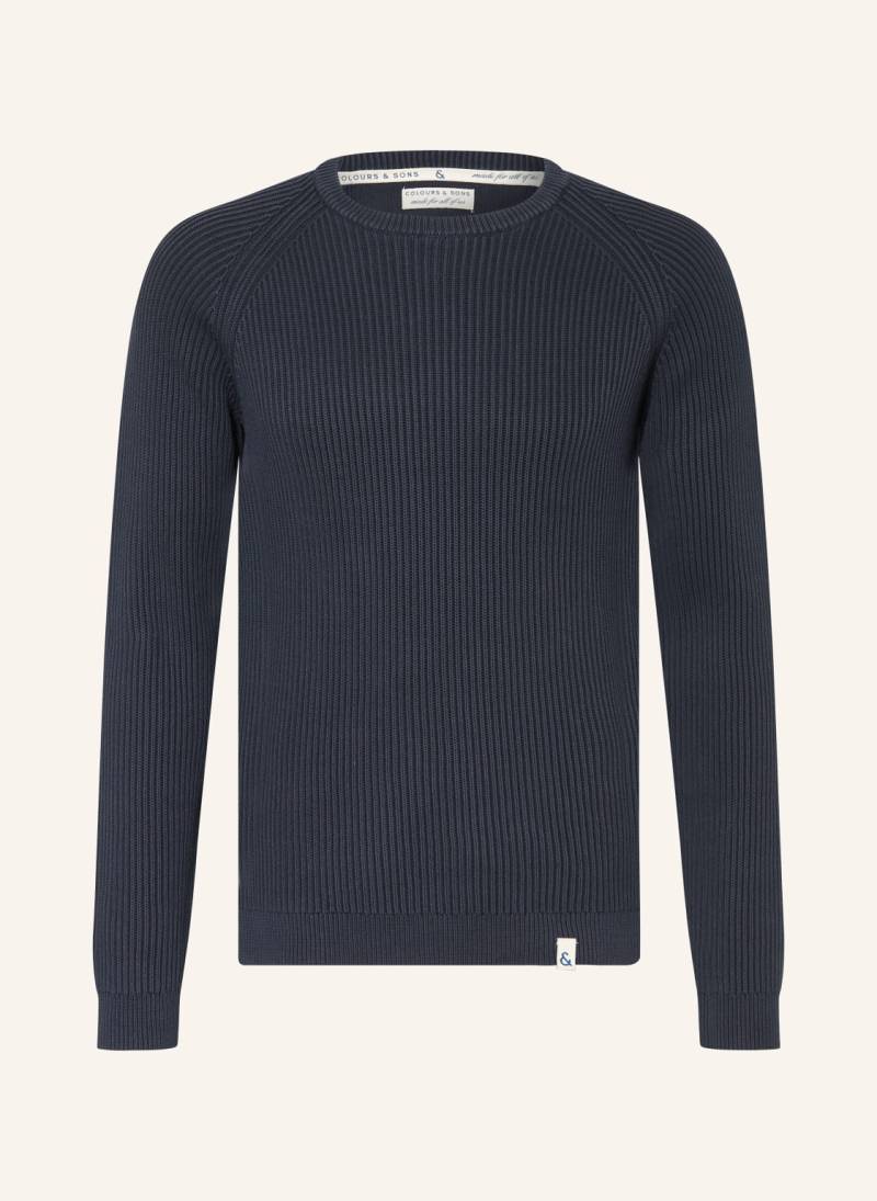 Colours & Sons Pullover blau von COLOURS & SONS