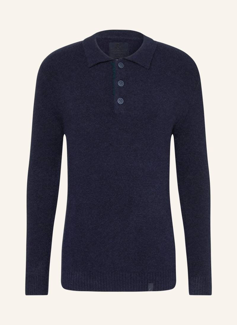 Colours & Sons Strick-Poloshirt blau von COLOURS & SONS
