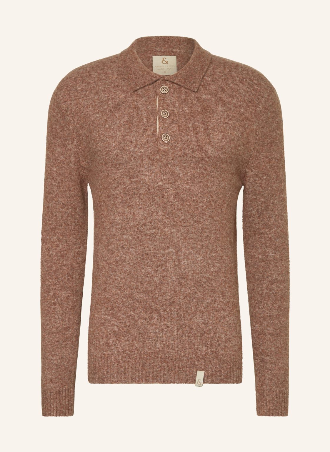 Colours & Sons Strick-Poloshirt braun von COLOURS & SONS