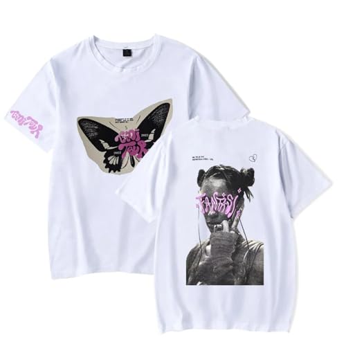 Baumwoll T-Shirt Unisex Kurzarm Streetstyle Druck Graffiti Design 100% Baumwolle Oeko-Tex® (White,S) von COLseller