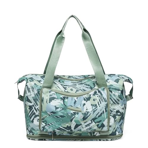 COLseller Kleine Reisetasche Weekender Damen Sporttasche Damen Herren mit Schuhfach Travel Bag mit Kulturtasche Schuhfach für Flugzeug Reisen,Green von COLseller