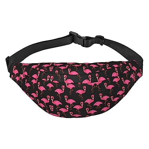 Blaue Camo Reise Laufen Große Umhängetasche Herren Und Frauen Sport Taille Tasche Crossbody Tasche, Schöne rosa Flamingos, Einheitsgröße von COMAAM