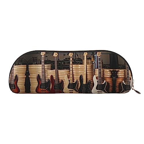 COMAAM Abstrakte Wissenschaft Chemie Leder Halbrunde Aufbewahrungstasche Große Kapazität Stift Bleistift Tasche Geeignet Für Die Aufbewahrung Von Stiften Und Kosmetik, Gitarre, Bass, Musikinstrumente, von COMAAM