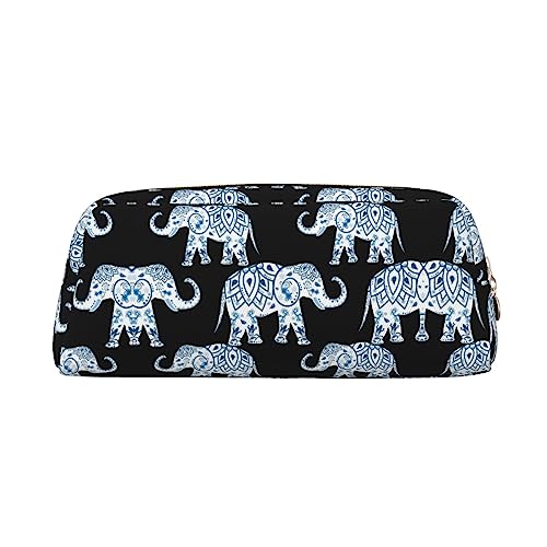 COMAAM Chemie Print Leder Reißverschluss Dreidimensionale Stifttasche Geeignet für Schreibwaren und Kosmetik Lagerung, elefant, Einheitsgröße, Kulturbeutel von COMAAM