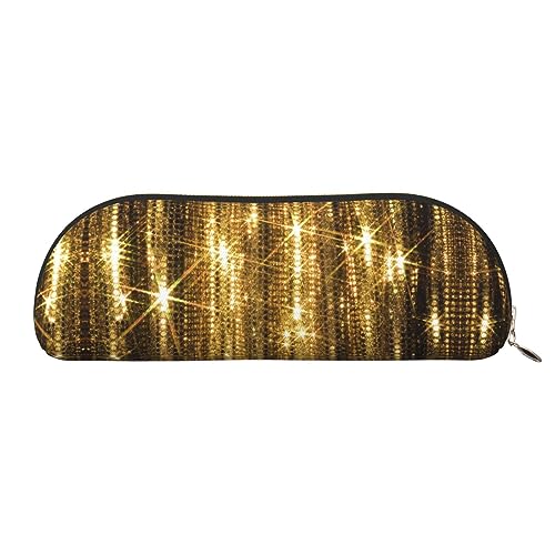 COMAAM Gold Pailletten Funkeln Leder Halbrunde Aufbewahrungstasche Große Kapazität Stift Bleistift Tasche Geeignet Für Die Aufbewahrung Von Stiften Und Kosmetik von COMAAM