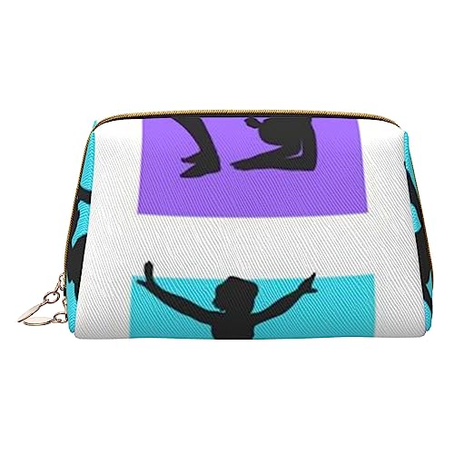 COMAAM Leder Make-up Taschen Flagge von Mexiko Gedruckt Kulturbeutel Tragbare Kosmetiktaschen Täglicher Gebrauch Lagerung Geldbörse Für Frauen, Gymnastikspiel, Einheitsgröße von COMAAM