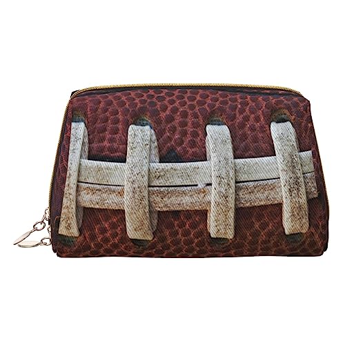 COMAAM Leder Make-up Taschen Nette Affe Gedruckt Kulturbeutel Tragbare Kosmetiktaschen Täglicher Gebrauch Lagerung Geldbörse Für Frauen, American Football Schnürsenkel, Einheitsgröße von COMAAM