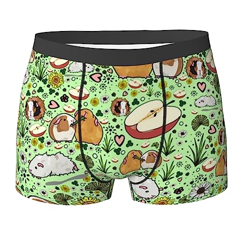 COMAAM Meerschweinchen Herren Boxershorts (Multi-Faceted) Herren Elastische Boxershorts Leggings Unterhose, Schwarz, Medium von COMAAM