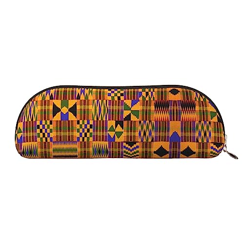 COMAAM Nette Pommersche Leder halbrunde Aufbewahrungstasche Große Kapazität Stift Bleistift Tasche Geeignet Für Die Aufbewahrung Von Stiften Und Kosmetik, Afrikanisches Weben, Einheitsgröße, von COMAAM