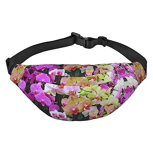 Herbst Farbige Kürbisse Reise Laufen Große Umhängetasche Männer Und Frauen Sport Taille Tasche Umhängetasche, Orchideen, Einheitsgröße von COMAAM