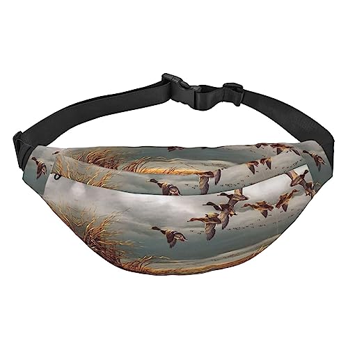 Jagd Fliegende Wilde Enten Reise Laufen Große Umhängetasche Herren Und Frauen Sport Taille Tasche Crossbody Tasche, Jagd Fliegende Wilde Enten, Einheitsgröße von COMAAM