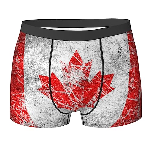 Kanada Flagge Herren Boxershorts (Multi-Faceted) Herren Elastische Boxershorts Leggings Unterhosen, Schwarz, Large von COMAAM