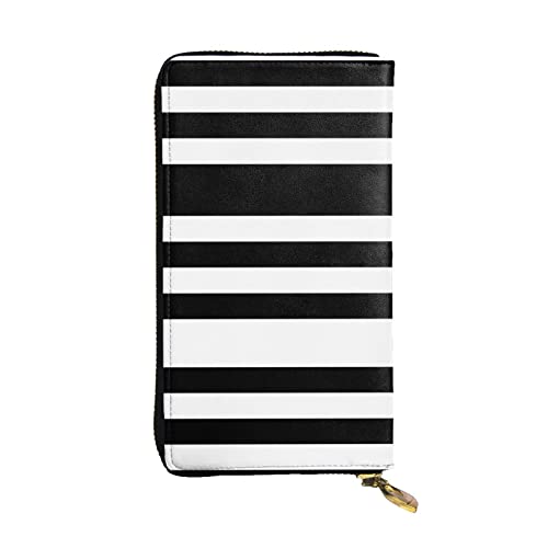 Kanadische Flagge Leder Lange Handheld Brieftasche Frauen Brieftasche Für Kreditkarte Bargeld Münze Lagerung, Streifen schwarz weiß, Einheitsgröße von COMAAM