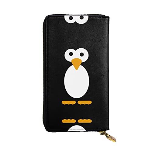 Lustige Yoga Frosch Leder Lange Handheld Brieftasche Frauen Brieftasche Für Kreditkarte Bargeld Münze Lagerung, Süßer Pinguin, Einheitsgröße von COMAAM