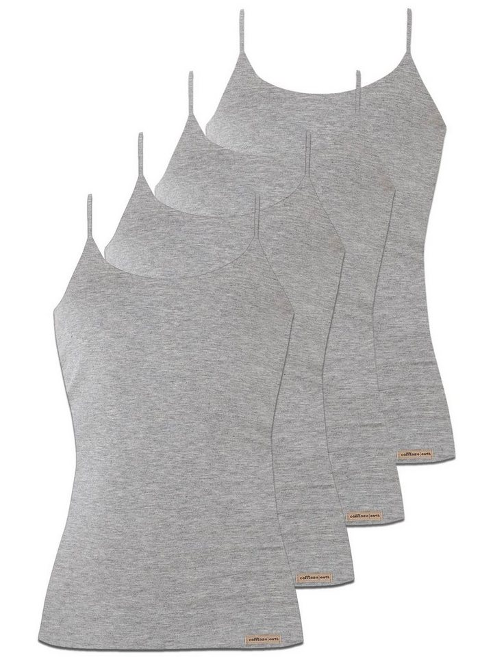 COMAZO Achseltop 4er Pack Damen Baumwoll Spaghettiträgerhemd (Spar-Set, 4-St) Vegan von COMAZO