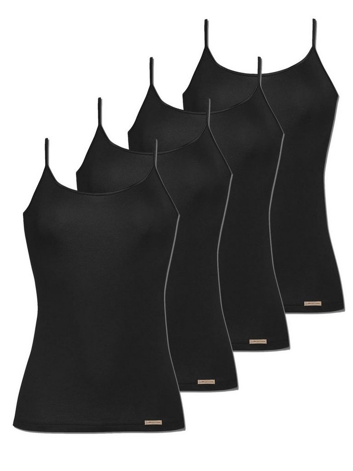 COMAZO Achseltop 4er Pack Damen Spaghettiträger Unterhemd (Spar-Set, 4-St) Vegan von COMAZO