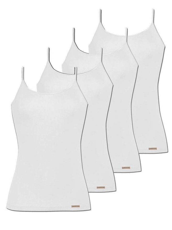 COMAZO Achseltop 4er Pack Damen Spaghettiträger Unterhemd (Spar-Set, 4-St) Vegan von COMAZO