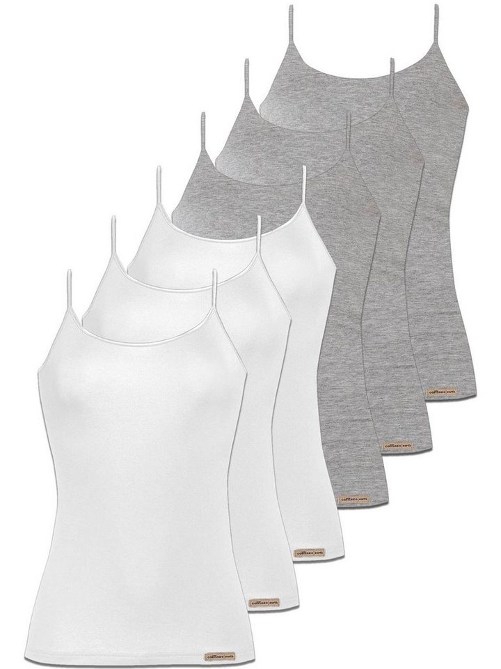 COMAZO Achseltop 6er Pack Damen Baumwoll Spaghettiträgerhemd (Packung, 6-St) Vegan von COMAZO