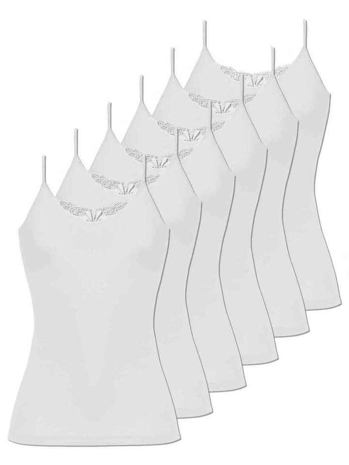 COMAZO Achseltop 6er Pack Damen Spaghettiträger Hemd (Packung, 6-St) - von COMAZO
