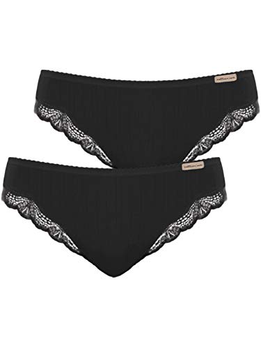 COMAZO Earth 2er Sparpack Damen Jazz Pants Low Cut, Gr.36, schwarz von COMAZO