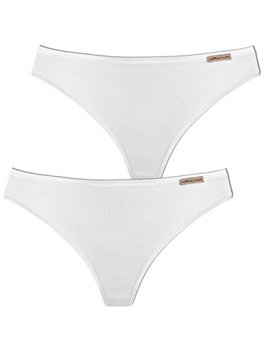 COMAZO Earth 2er Sparpack Damen String, Gr.36, Weiss von COMAZO