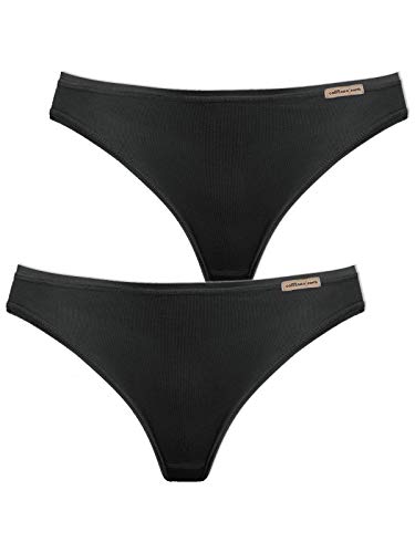 COMAZO Earth 2er Sparpack Damen String, Gr.40, schwarz von COMAZO