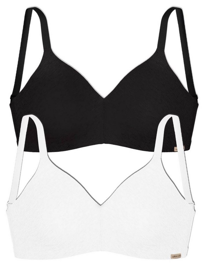 COMAZO Set: Bügelloser BH 2er Pack Damen Soft BH ohne Bügel 2764 (Stück, 2-tlg) Vegan von COMAZO
