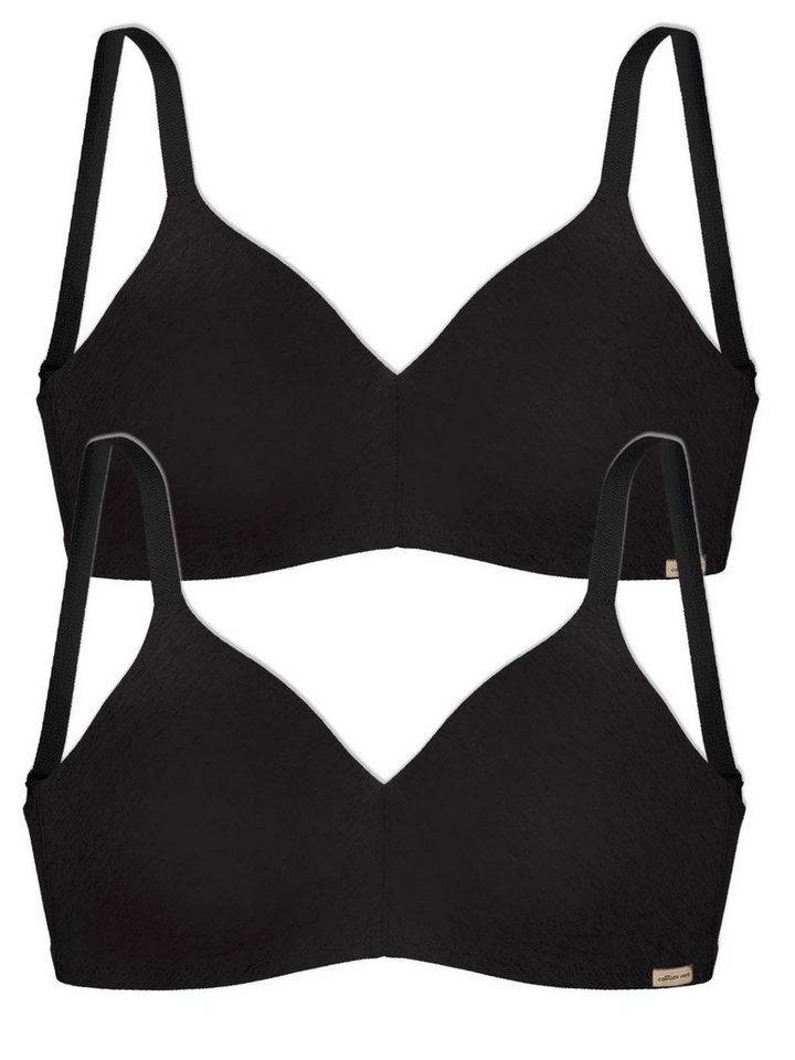 COMAZO Set: Bügelloser BH 2er Pack Damen Soft BH ohne Bügel 2764 (Stück, 2-tlg) Vegan von COMAZO