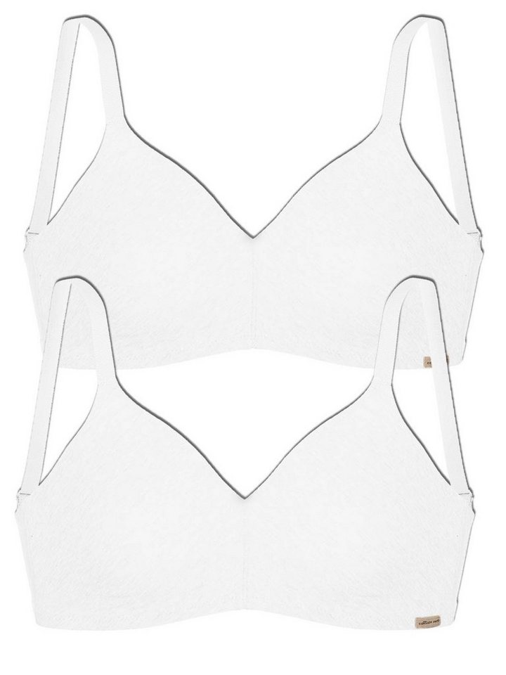 COMAZO Set: Bügelloser BH 2er Pack Damen Soft BH ohne Bügel 2764 (Stück, 2-tlg) Vegan von COMAZO