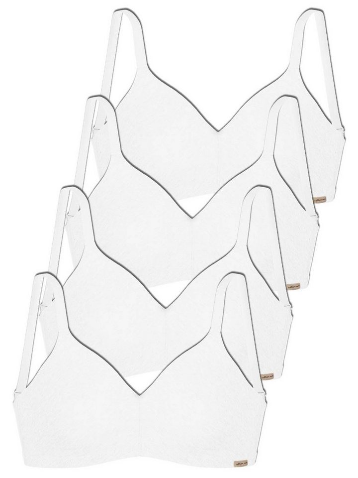 COMAZO Set: Bügelloser BH 4er Pack Damen Soft BH ohne Bügel 2764 (Spar-Set, 4-tlg) Vegan von COMAZO